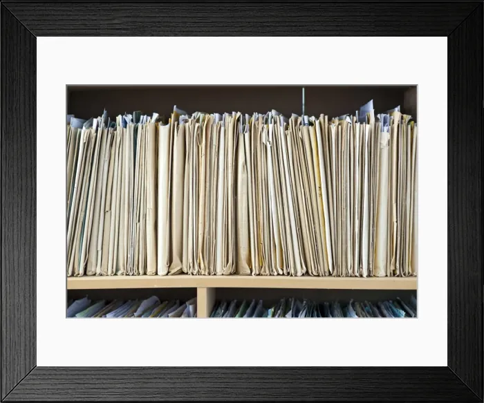 Framed Print : Old files, archive Framed Print : Old files, archive