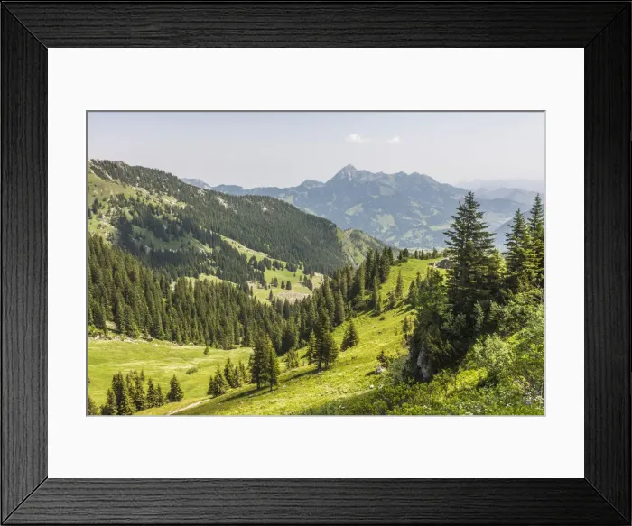 Framed Print : Mt Taubenstein near Spitzingsee Lake, Mt Wendelstein, 1838m, at back, Mangfall Mountains, Alps, Bavaria, Germany, Europe