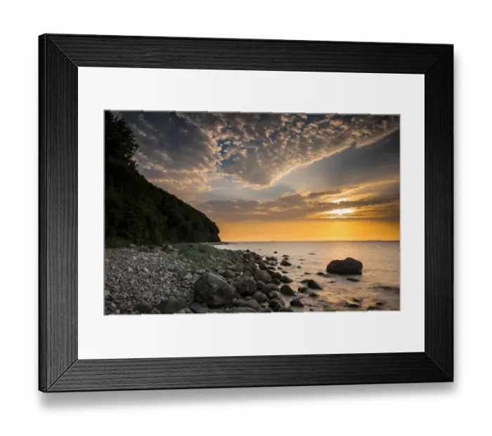 Framed Print : Rocks on a beach at sunset by the sea, bei Nardewitz, Rugen island, Rugen, Mecklenburg-Western Pomerania, Germany Framed Print : Rocks on a beach at sunset by the sea, bei Nardewitz, Rugen island, Rugen, Mecklenburg-Western Pomerania, Germany
