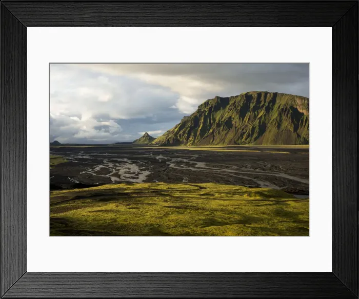 Framed Print : Mossy Mt. Hafursey, Mulakvisl river, South Coast, Iceland, Europe Framed Print : Mossy Mt. Hafursey, Mulakvisl river, South Coast, Iceland, Europe