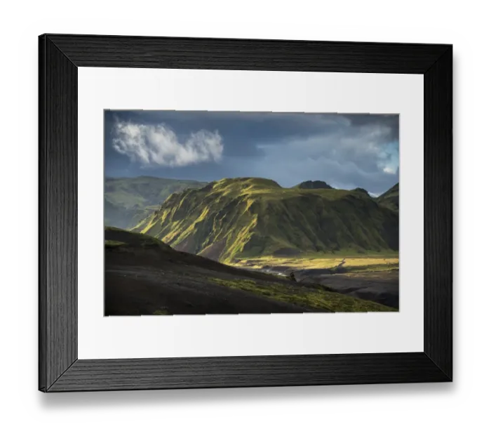 Framed Print : Mossy Mt. Hafursey, Mulakvisl river, South Coast, Iceland, Europe Framed Print : Mossy Mt. Hafursey, Mulakvisl river, South Coast, Iceland, Europe