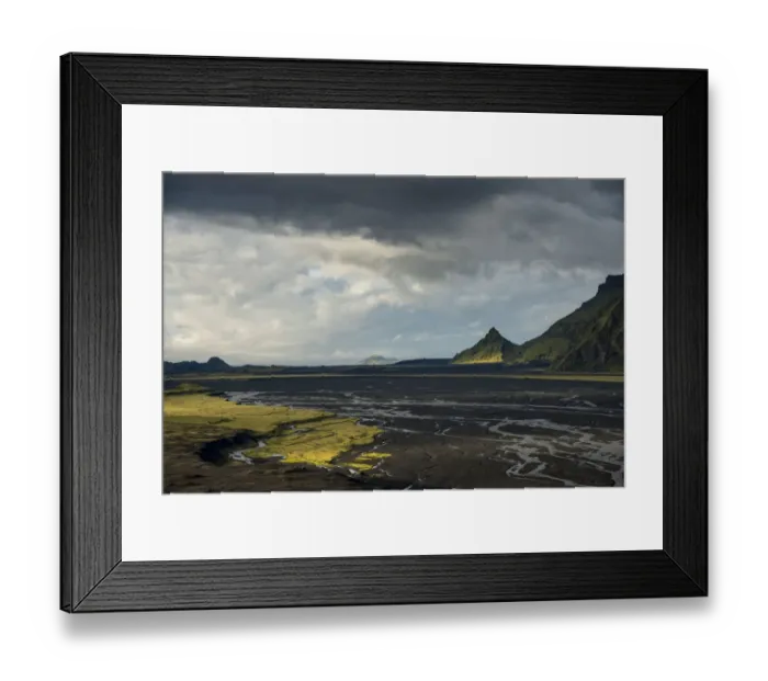 Framed Print : Mossy Mt. Hafursey, Mulakvisl river, South Coast, Iceland, Europe Framed Print : Mossy Mt. Hafursey, Mulakvisl river, South Coast, Iceland, Europe