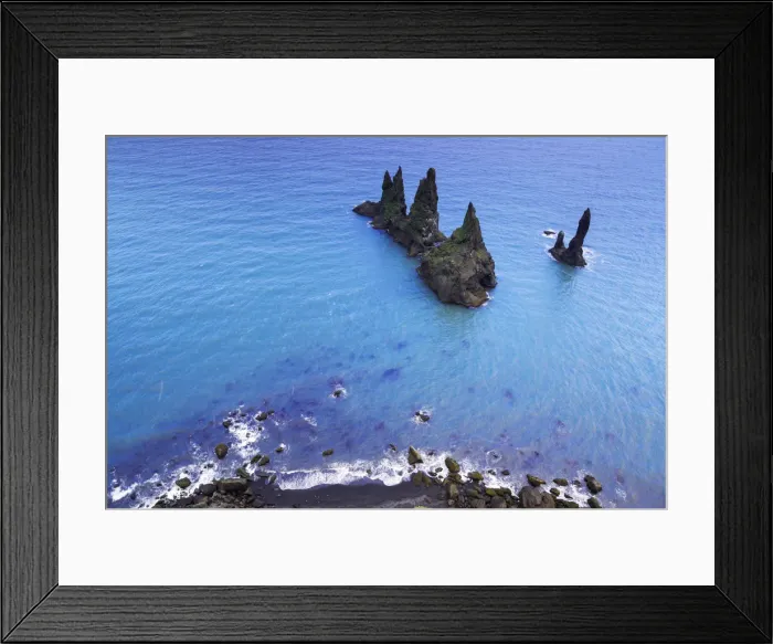 Framed Print : Reynisdrangar rocks at Vik i Myrdal, South Coast, Iceland, Europe Framed Print : Reynisdrangar rocks at Vik i Myrdal, South Coast, Iceland, Europe