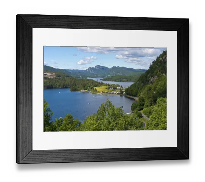 Framed Print : Selura lake with camping site Egenes Camping Drift, Flekkefjord, Norway Framed Print : Selura lake with camping site Egenes Camping Drift, Flekkefjord, Norway