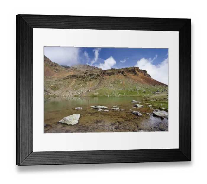 Framed Print : Lake Schwarzsee, below the summit of Gleckspitz mountain in the Ulten valley, province of Bolzano-Bozen, Italy, Europe Framed Print : Lake Schwarzsee, below the summit of Gleckspitz mountain in the Ulten valley, province of Bolzano-Bozen, Italy, Europe