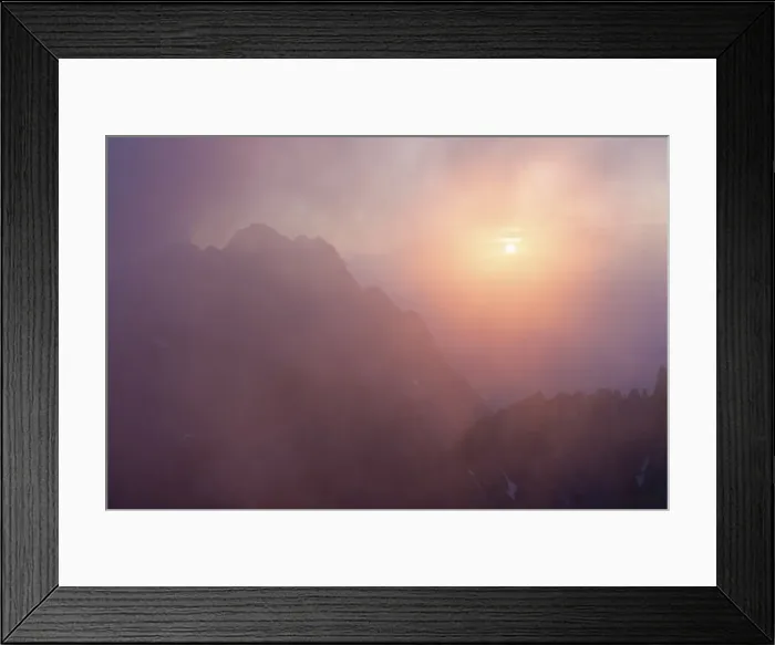 Framed Print : Summer solstice with fog in the Karwendel, Tyrol, Austria Framed Print : Summer solstice with fog in the Karwendel, Tyrol, Austria