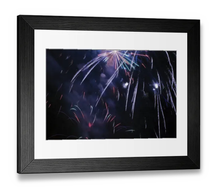 Framed Print : Colorful fireworks in the night sky, Laval, Quebec Province, Canada Framed Print : Colorful fireworks in the night sky, Laval, Quebec Province, Canada