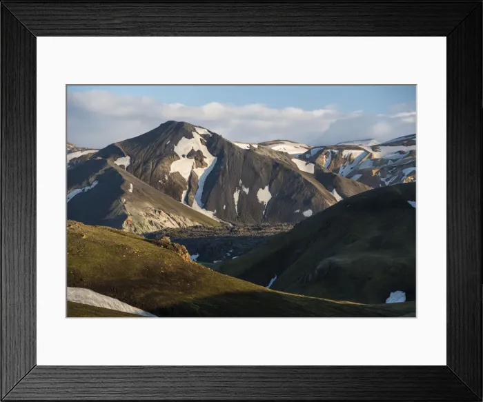 Framed Print : Snow-capped rhyolite mountains, Namshraun lava field, Landmannalaugar, Fjallabak Nature Reserve, Highlands, Iceland, Europe Framed Print : Snow-capped rhyolite mountains, Namshraun lava field, Landmannalaugar, Fjallabak Nature Reserve, Highlands, Iceland, Europe