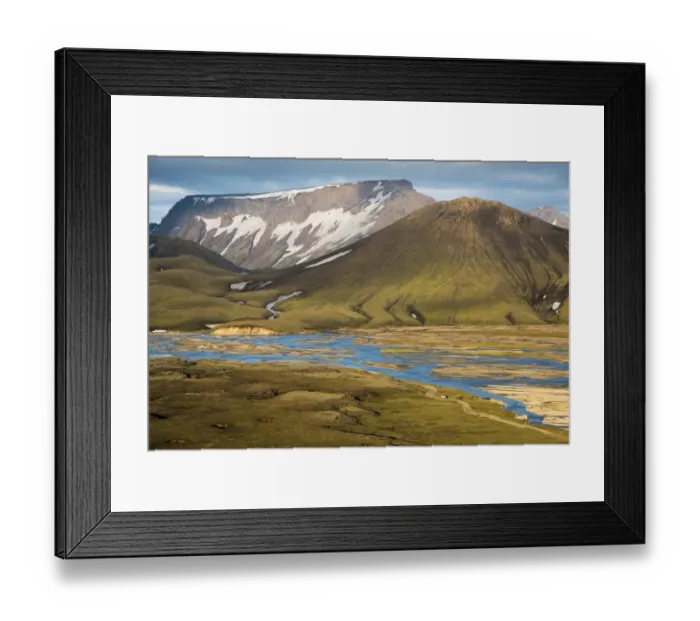 Framed Print : Snow-capped rhyolite mountains, Joekulgilskvisl river, Landmannalaugar Fjallabak Nature Reserve, Highlands, Iceland, Europe Framed Print : Snow-capped rhyolite mountains, Joekulgilskvisl river, Landmannalaugar Fjallabak Nature Reserve, Highlands, Iceland, Europe