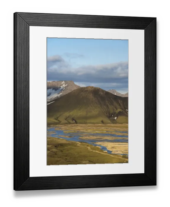 Framed Print : Snow-capped rhyolite mountains, Joekulgilskvisl river, Landmannalaugar Fjallabak Nature Reserve, Highlands, Iceland, Europe Framed Print : Snow-capped rhyolite mountains, Joekulgilskvisl river, Landmannalaugar Fjallabak Nature Reserve, Highlands, Iceland, Europe