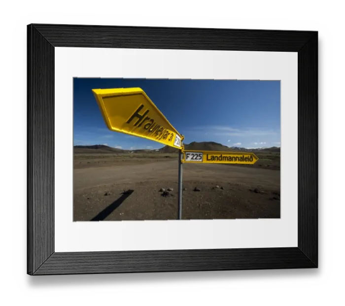 Framed Print : Bent signpost, Landmannalaugar, Fjallabak Nature Reserve, Highlands, Iceland, Europe Framed Print : Bent signpost, Landmannalaugar, Fjallabak Nature Reserve, Highlands, Iceland, Europe