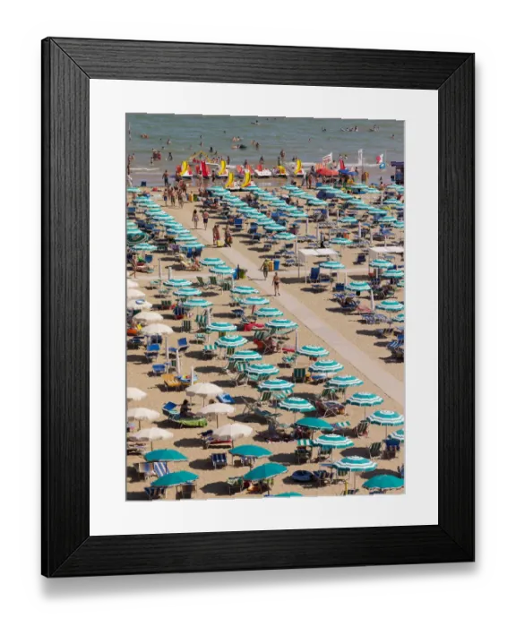 Framed Print : View of the beach with parasols and sun loungers, Lignano Sabbiadoro, Udine, Adriatic Coast, Italy, Europe Framed Print : View of the beach with parasols and sun loungers, Lignano Sabbiadoro, Udine, Adriatic Coast, Italy, Europe