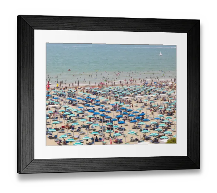 Framed Print : View of the beach with parasols, sun loungers and bathers, Lignano Sabbiadoro, Udine, Adriatic Coast, Italy, Europe Framed Print : View of the beach with parasols, sun loungers and bathers, Lignano Sabbiadoro, Udine, Adriatic Coast, Italy, Europe