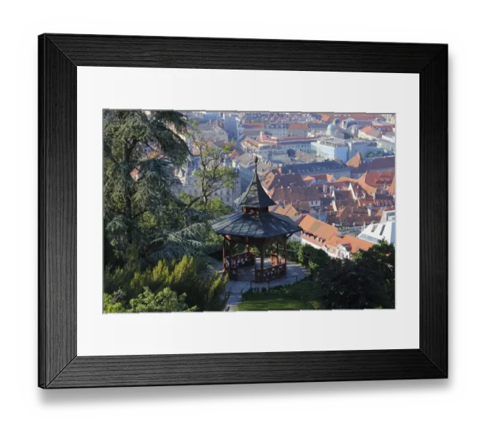 Framed Print : Chinese Pavilion, Schlossberg, castle hill, Graz, Styria, Austria, Europe Framed Print : Chinese Pavilion, Schlossberg, castle hill, Graz, Styria, Austria, Europe