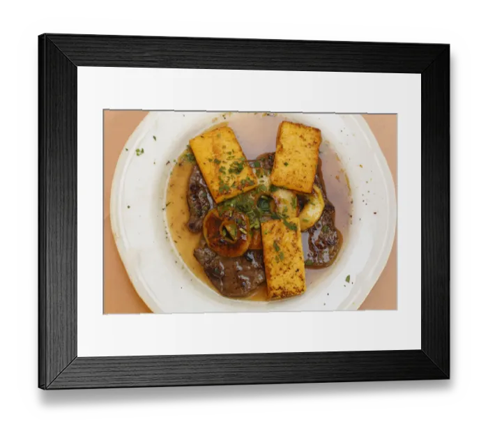 Framed Print : Old Styrian apple roast with polenta slices, Graz, Styria, Austria, Europe Framed Print : Old Styrian apple roast with polenta slices, Graz, Styria, Austria, Europe