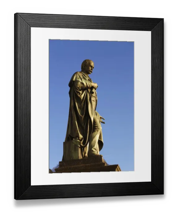 Framed Print : Bronze statue, Archduke Johann Fountain, Hauptplatz square, Graz, Styria, Austria, Europe, PublicGround