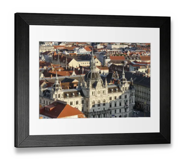 Framed Print : View from Schlossberg, castle hill, to the Town Hall, Graz, Styria, Austria, Europe, PublicGround Framed Print : View from Schlossberg, castle hill, to the Town Hall, Graz, Styria, Austria, Europe, PublicGround