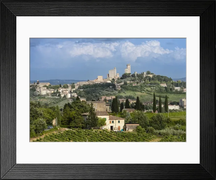 Framed Print : Cityscape of San Gimignano, towers of San Gimignano, Tuscan landscape, Tuscany, Italy, Europe