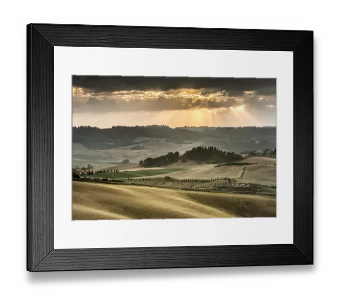 Framed Print : Rolling hills with dark atmospheric clouds, corn fields at dusk, Villamagna, Tuscany, Italy, Europe Framed Print : Rolling hills with dark atmospheric clouds, corn fields at dusk, Villamagna, Tuscany, Italy, Europe