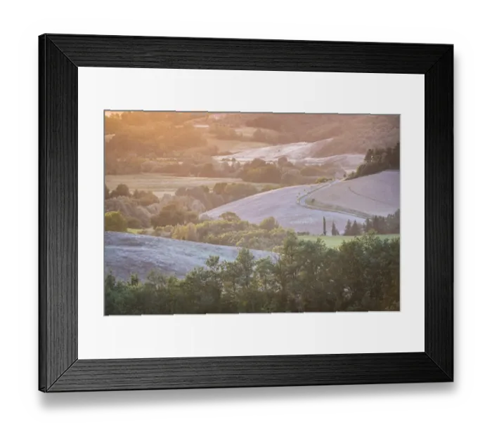 Framed Print : Hilly landscape with country road at dusk, Villamagna, Tuscany, Italy, Europe Framed Print : Hilly landscape with country road at dusk, Villamagna, Tuscany, Italy, Europe