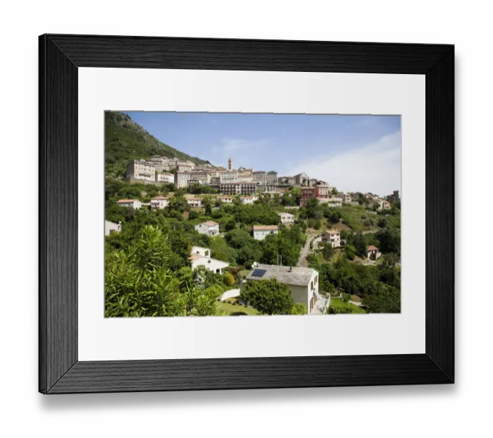 Framed Print : Village of Cervione, east coast of Corsica, France Framed Print : Village of Cervione, east coast of Corsica, France
