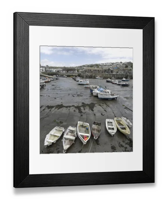 Framed Print : Partial view of the port of Prothleven at low tide, Cornwall, England, United Kingdom, Europe Framed Print : Partial view of the port of Prothleven at low tide, Cornwall, England, United Kingdom, Europe