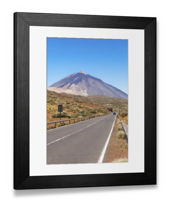 Framed Print : Street in Parque Nacional de las Canadas del Teide, Teide National Park, UNESCO World Natural Heritage Site, with Mount Teide volcano at the rear, Montijos, Palo Blanco, Tenerife, Canary Islands, Spain Framed Print : Street in Parque Nacional de las Canadas del Teide, Teide National Park, UNESCO World Natural Heritage Site, with Mount Teide volcano at the rear, Montijos, Palo Blanco, Tenerife, Canary Islands, Spain