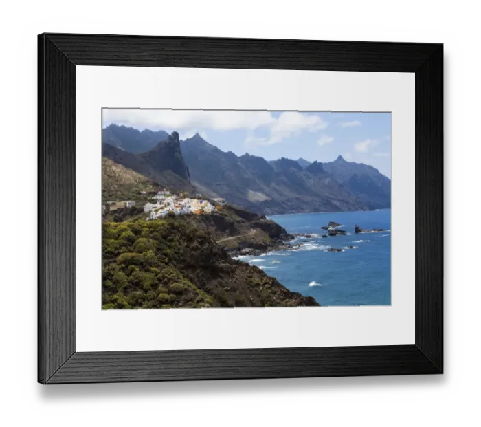 Framed Print : Cliffs in the Anaga Mountains with the Playa de Roque de las Bodegas beach, Almaciga, Almaciga, Tenerife, Canary Islands, Spain Framed Print : Cliffs in the Anaga Mountains with the Playa de Roque de las Bodegas beach, Almaciga, Almaciga, Tenerife, Canary Islands, Spain
