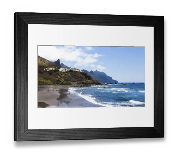 Framed Print : Cliffs in the Anaga Mountains with the Playa de Roque de las Bodegas beach, Almaciga, Almaciga, Tenerife, Canary Islands, Spain Framed Print : Cliffs in the Anaga Mountains with the Playa de Roque de las Bodegas beach, Almaciga, Almaciga, Tenerife, Canary Islands, Spain