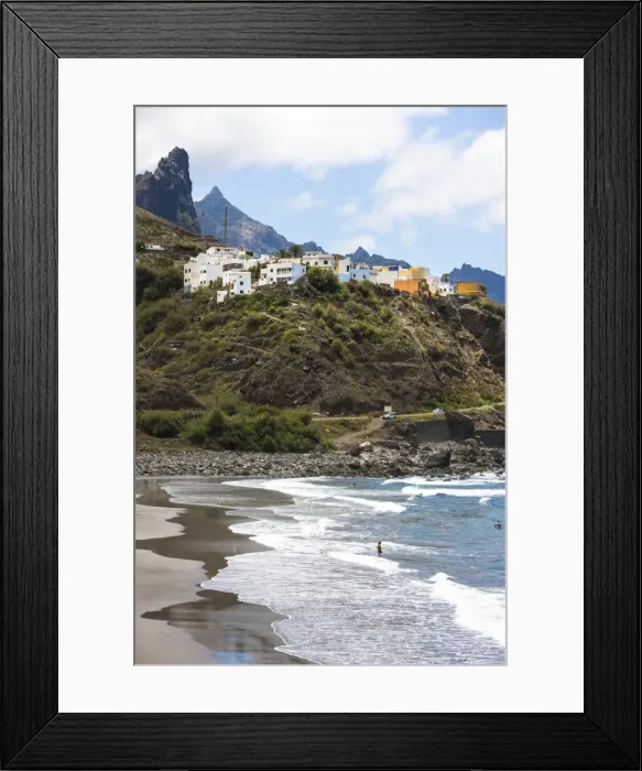 Framed Print : Cliffs in the Anaga Mountains with the Playa de Roque de las Bodegas beach, Almaciga, Almaciga, Tenerife, Canary Islands, Spain Framed Print : Cliffs in the Anaga Mountains with the Playa de Roque de las Bodegas beach, Almaciga, Almaciga, Tenerife, Canary Islands, Spain