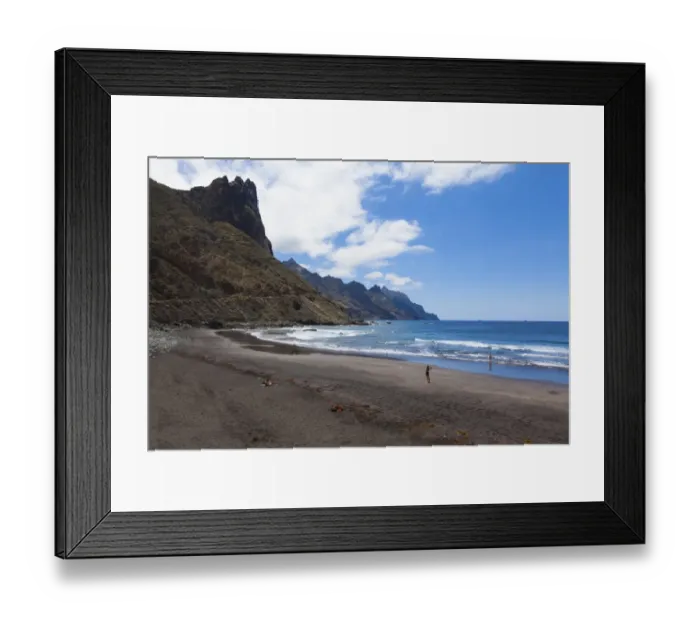 Framed Print : Cliffs in the Anaga Mountains with the Playa de Roque de las Bodegas beach at the village of Taganana, Almaciga, Almaciga, Tenerife, Canary Islands, Spain Framed Print : Cliffs in the Anaga Mountains with the Playa de Roque de las Bodegas beach at the village of Taganana, Almaciga, Almaciga, Tenerife, Canary Islands, Spain