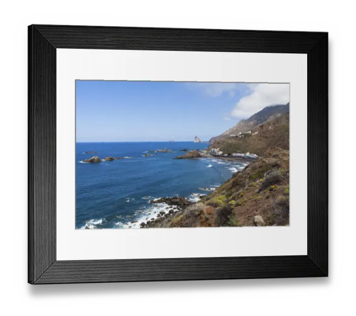 Framed Print : Cliffs in the Anaga Mountains near the village of Taganana, Almaciga, Almaciga, Tenerife, Canary Islands, Spain