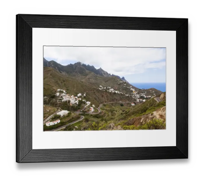 Framed Print : Anaga mountains with the village of Taganana at back, Azano, Taganana, Tenerife, Canary Islands, Spain