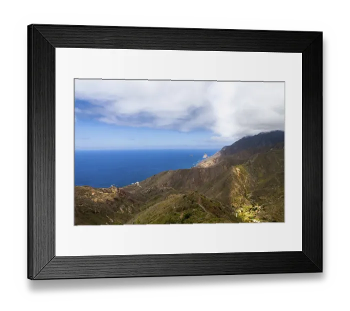 Framed Print : Cliffs in the Anaga Mountains near the village of Taganana, Azano, Almaciga, Tenerife, Canary Islands, Spain Framed Print : Cliffs in the Anaga Mountains near the village of Taganana, Azano, Almaciga, Tenerife, Canary Islands, Spain