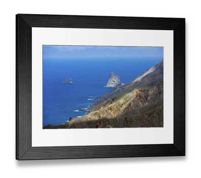 Framed Print : Cliffs in the Anaga Mountains near the village of Taganana, Azano, Almaciga, Tenerife, Canary Islands, Spain