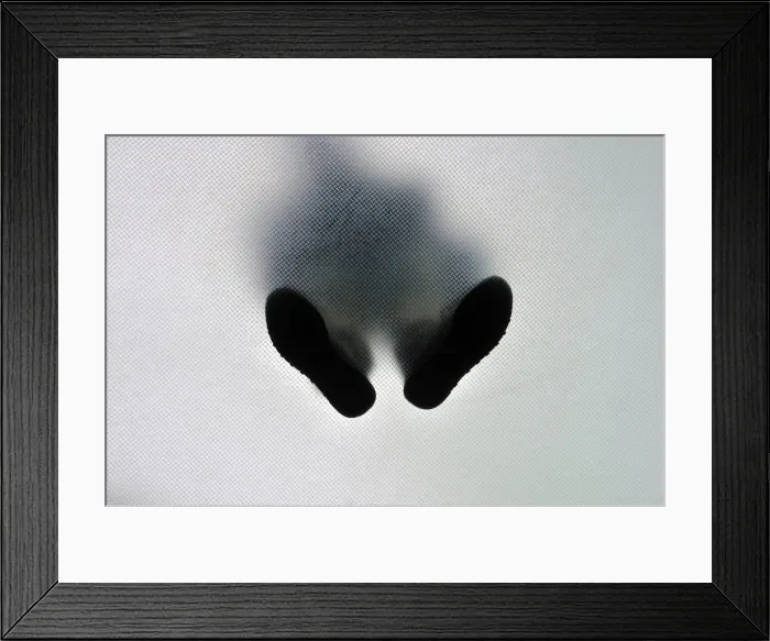Framed Print : Anonymous standing person from below
