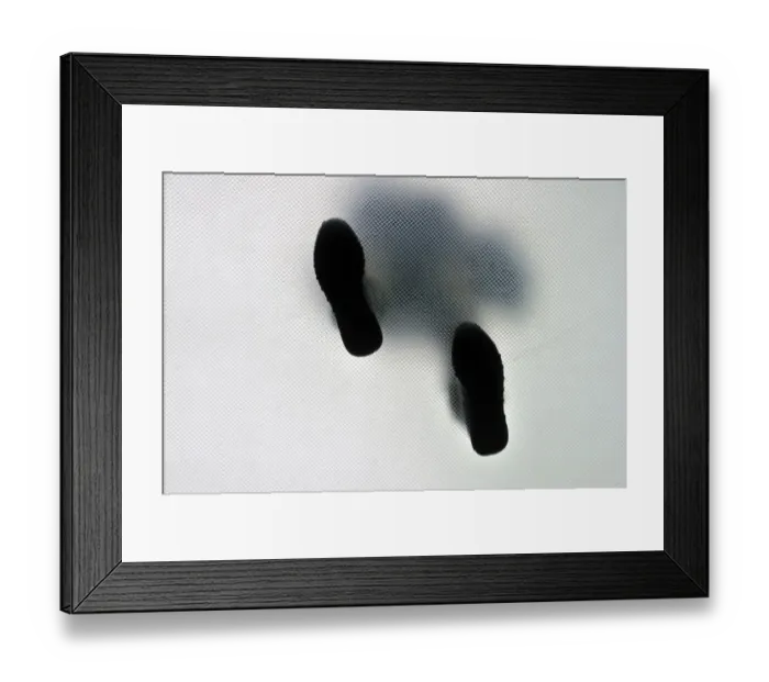 Framed Print : Anonymous walking person from below
