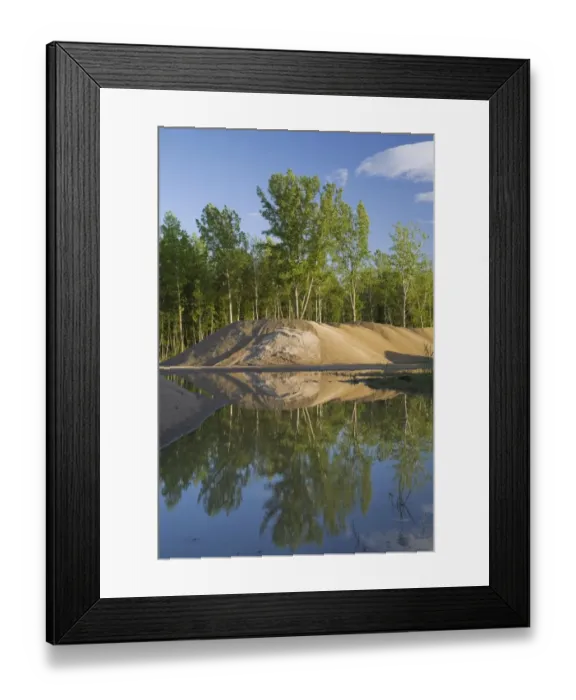 Framed Print : Mounds of sand in a commercial sandpit after a heavy rainfall, Quebec, Canada Framed Print : Mounds of sand in a commercial sandpit after a heavy rainfall, Quebec, Canada