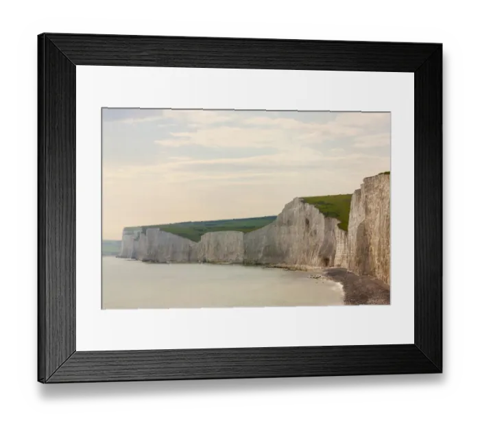 Framed Print : Seven Sisters chalk cliffs, Seaford, Sussex, England, United Kingdom Framed Print : Seven Sisters chalk cliffs, Seaford, Sussex, England, United Kingdom
