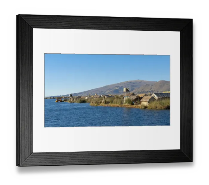 Framed Print : Floating islands of the Uros on Lake Titicaca, Puno, Peru Framed Print : Floating islands of the Uros on Lake Titicaca, Puno, Peru