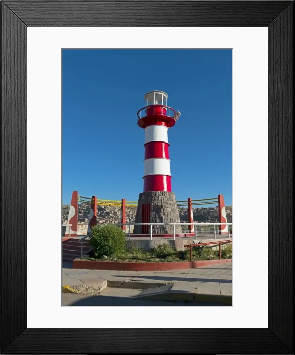 Framed Print : Puno Lighthouse at the harbour on Lake Titicaca, Puno, Peru Framed Print : Puno Lighthouse at the harbour on Lake Titicaca, Puno, Peru
