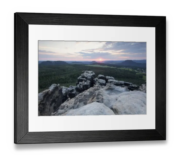 Framed Print : Sunset on Gohrisch hill, Elbe Sandstone Mountains, Saxony, Germany, Europe Framed Print : Sunset on Gohrisch hill, Elbe Sandstone Mountains, Saxony, Germany, Europe