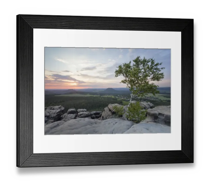 Framed Print : Evening mood on Mt Gohrisch with sunset, Elbe Sandstone Mountains, Saxony, Germany, Europe Framed Print : Evening mood on Mt Gohrisch with sunset, Elbe Sandstone Mountains, Saxony, Germany, Europe