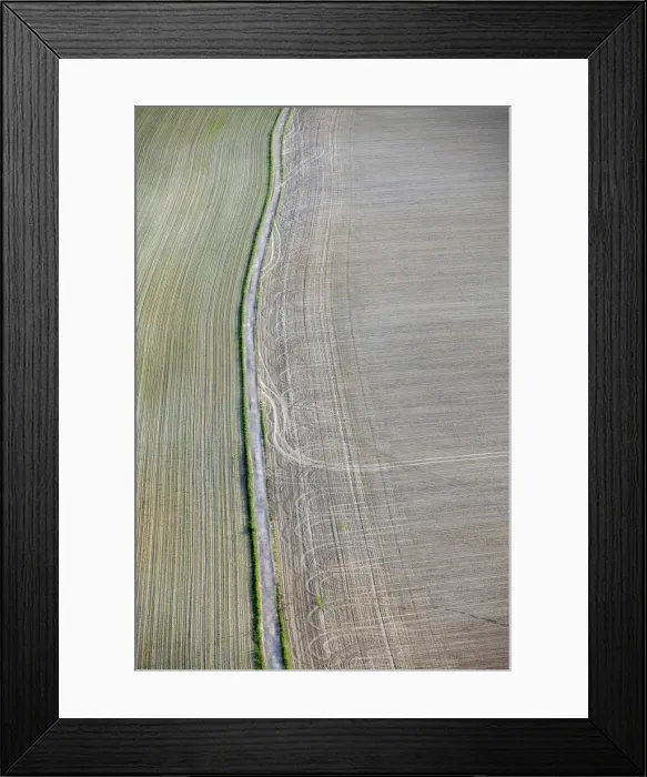 Framed Print : Aerial view, road through a field in the Elbe Sandstone Mountains, Saxony, Germany, Europe Framed Print : Aerial view, road through a field in the Elbe Sandstone Mountains, Saxony, Germany, Europe