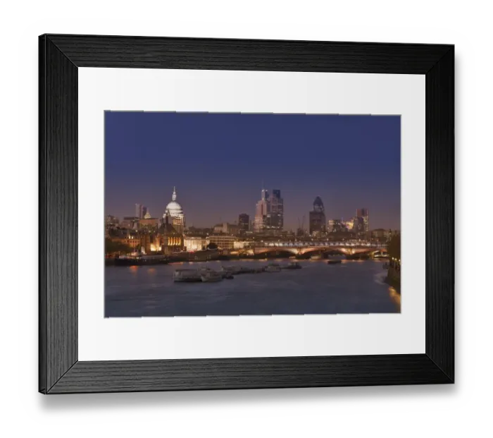 Framed Print : London skyline and river Thames at dusk, London, England, United Kingdom, Europe Framed Print : London skyline and river Thames at dusk, London, England, United Kingdom, Europe