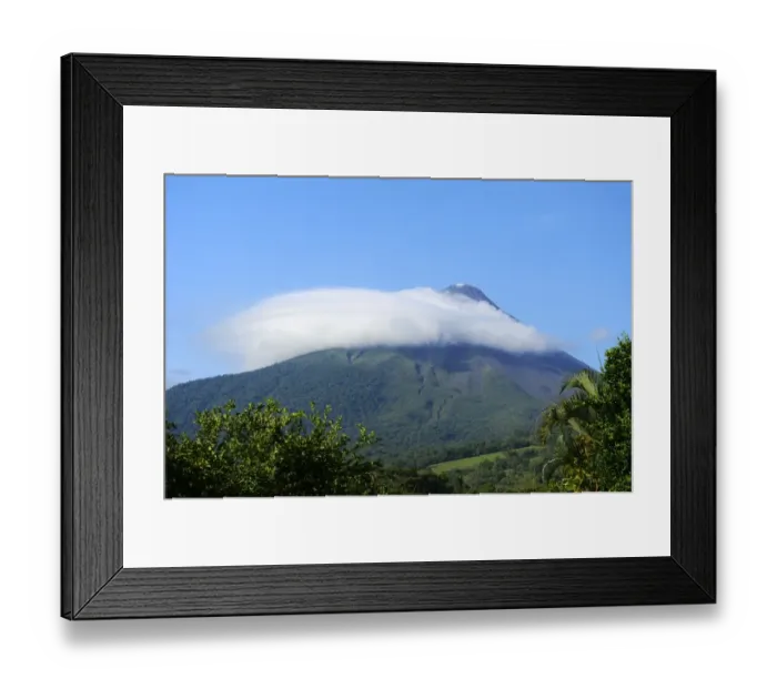 Framed Print : Arenal volcano capped by a cloud, La Fortuna, Costa Rica, South America