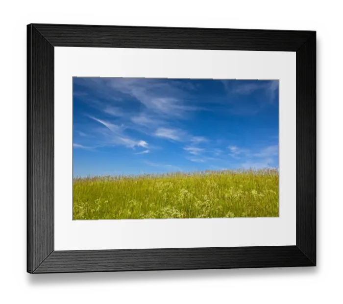 Framed Print : Blue sky with cirrus clouds above a summer meadow, Baden-Wurttemberg, Germany Framed Print : Blue sky with cirrus clouds above a summer meadow, Baden-Wurttemberg, Germany