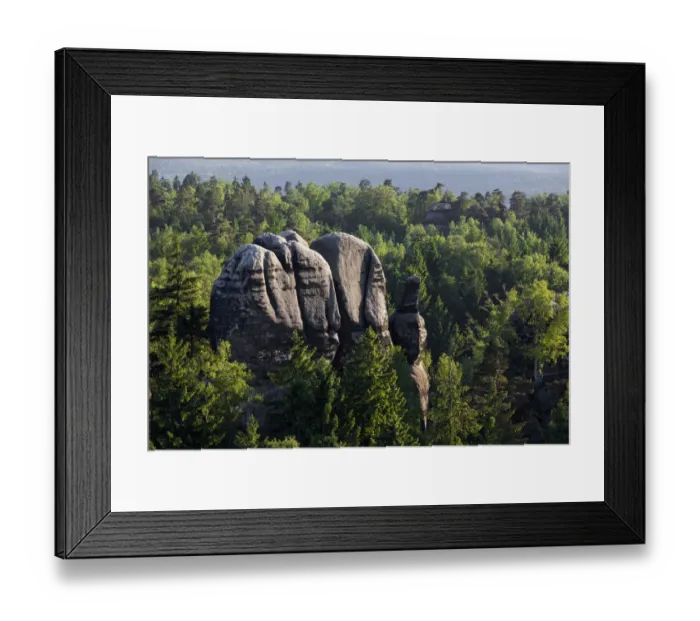 Framed Print : Waldfelsen rocks from Carola rocks near the Affensteine rocks, Elbe Sandstone Mountains, Saxony, Germany, Europe Framed Print : Waldfelsen rocks from Carola rocks near the Affensteine rocks, Elbe Sandstone Mountains, Saxony, Germany, Europe