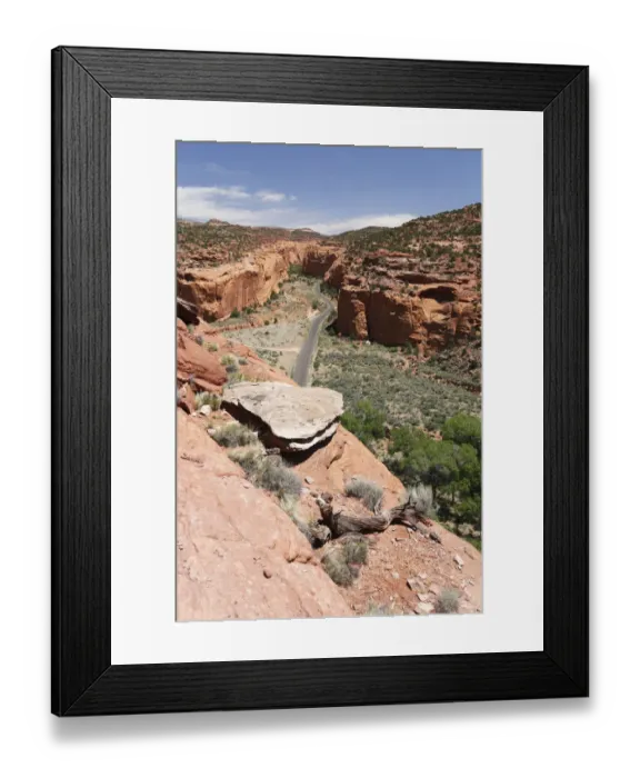 Framed Print : Red Canyon in Long Canyon, Wingate Sandstone of the Glen Canyon Group, Burr Trail Road, Utah, USA