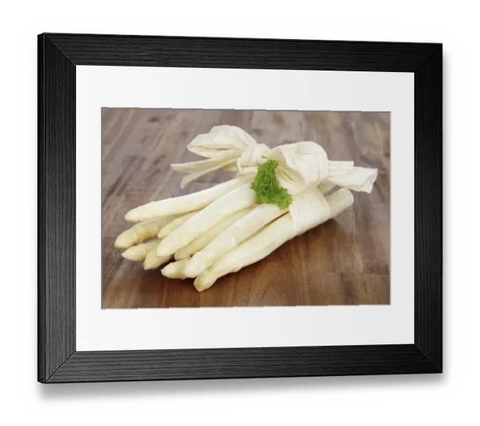 Framed Print : Fresh unpeeled white asparagus